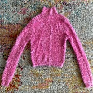 Forever 21, Pink, Fuzzy, Size Medium, Crop Sweater